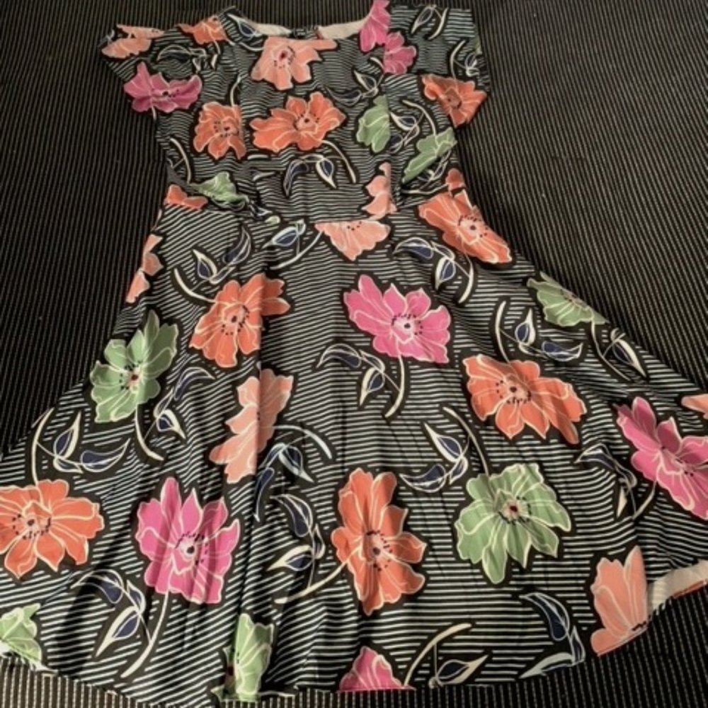 Eloquii Floral and Striped Dress